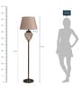 Pink Fabric Shade Floor Lamp with Brass Base