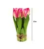 Pink Fabric Stunning Artificial Tulip Flower Bunch with Base