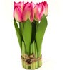 Pink Fabric Stunning Artificial Tulip Flower Bunch with Base