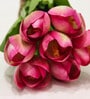 Pink Fabric Stunning Artificial Tulip Flower Bunch with Base