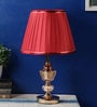 Pink Fabric Shade Table Lamp with Gold Base