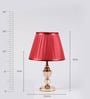 Pink Fabric Shade Table Lamp with Gold Base
