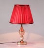 Pink Fabric Shade Table Lamp with Gold Base