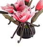 Pink Faux Leather Opulent Dawn Magnolia Arrangement Pot With Flower