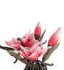 Pink Faux Leather Opulent Dawn Magnolia Arrangement Pot With Flower