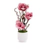 Pink Faux Leather Rustic Blossom Harmony Pot With Flower