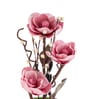 Pink Faux Leather Rustic Blossom Harmony Pot With Flower