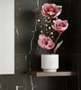 Pink Faux Leather Rustic Blossom Harmony Pot With Flower