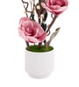 Pink Faux Leather Rustic Blossom Harmony Pot With Flower