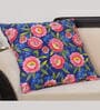 Pink Floral 100% Cotton 16 x 16 Inches Cushion Cover