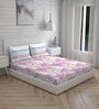 Pink Floral 104 TC Cotton Queen Sized Bed Sheets with 2 Pillow Covers
