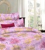 Pink Floral 116 TC 100% Cotton Queen Sized Bed Sheets with 2 Pillow Covers