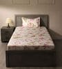 Pink Floral 144 TC 100% Cotton Single Bedsheet with 1 Pillow Cover