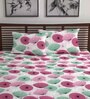 Pink Floral 144 TC Cotton Double Bedsheet with 2 Pillow Covers