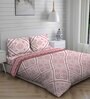 Pink Patterned 144 TC Cotton (Set of 4) Double Bed Bedding Sets