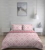 Pink Patterned 144 TC Cotton (Set of 4) Double Bed Bedding Sets