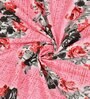 Pink Floral 144 TC Cotton Double Queen Bedsheet With 2 Pillow Covers