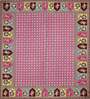 Pink Floral 144 TC Cotton King Bedsheet and 2 Pillow Cover