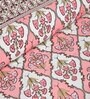 Pink Floral 144 TC Cotton King Bedsheet and 2 Pillow Cover
