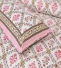 Pink Cotton Floral 150 Tc Double Reversible Bed Bedsheet With 2 Pillow Covers