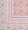 Pink Floral 144 TC Cotton King Bedsheet and 2 Pillow Cover