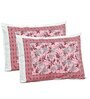 Pink Floral 144 TC Cotton King Bedsheet and 2 Pillow Cover