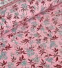 Pink Floral 144 TC Cotton King Bedsheet and 2 Pillow Cover