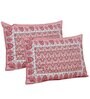 Pink Floral 144 TC Cotton King Bedsheet and 2 Pillow Cover