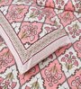 Pink Floral 144 TC Cotton King Bedsheet and 2 Pillow Cover