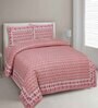 Pink Floral 144 TC Cotton King Bedsheet and 2 Pillow Cover