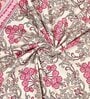 Pink Floral 144 TC Cotton King Bedsheet and 2 Pillow Cover