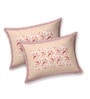 Pink Floral 144 TC Cotton King Bedsheet and 2 Pillow Cover