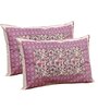 Pink Floral 144 TC Cotton King Bedsheet and 2 Pillow Cover