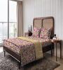 Pink Floral 144 TC Cotton King Sized Double Bedsheet with 2 Pillow Covers Blossom Breeze Collection