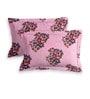 Pink Floral 144 TC Glace Cotton Queen Sized Double Bedsheet with 2 Pillow Covers