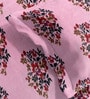 Pink Floral 144 TC Glace Cotton Queen Sized Double Bedsheet with 2 Pillow Covers