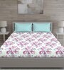 Pink Floral 150 TC Cotton Queen Sized Bed Sheets with 2 Pillow Covers