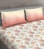 Pink Floral 150 TC Cotton Queen Sized Bed Sheets with 2 Pillow Covers