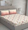 Pink Floral 150 TC Cotton Queen Sized Bed Sheets with 2 Pillow Covers