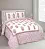 Pink Floral 180 TC Cotton  King Sized Bedsheet with 2 Pillow Covers
