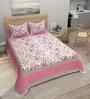 Pink Floral 180 TC Cotton  King Sized Bedsheet with 2 Pillow Covers