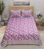 Pink Floral 180 TC Cotton  King Sized Bedsheet with 2 Pillow Covers