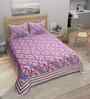Pink Floral 180 TC Cotton  King Sized Bedsheet with 2 Pillow Covers