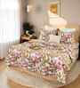 Pink Floral 180 TC Cotton King Bedsheet with 2 Pillow Covers