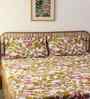 Pink Floral 180 TC Cotton King Bedsheet with 2 Pillow Covers