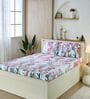 Pink Cotton Floral 180 TC King Size Bedsheet with 2 Pillow Covers