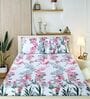Pink Cotton Floral 180 TC King Size Bedsheet with 2 Pillow Covers