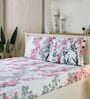 Pink Cotton Floral 180 TC King Size Bedsheet with 2 Pillow Covers