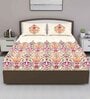 Pink Floral 180 TC Cotton King Sized Bed Sheets with 2 Pillow Covers