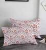 Pink Floral 180 TC Cotton Queen Size Double Bedsheet with 2 Pillow Covers